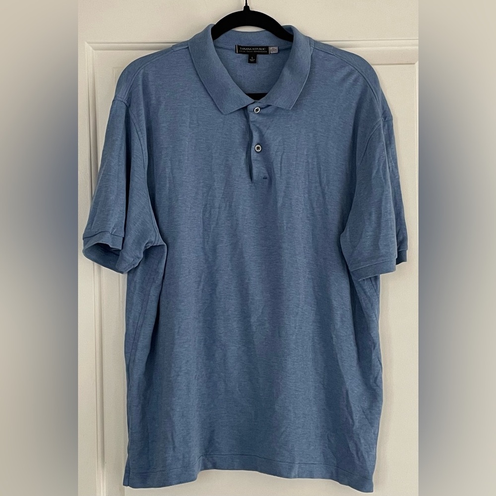 Banana Republic Luxury Touch Performance Men's Blue Polo Shirt